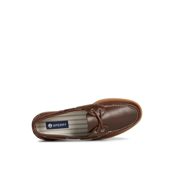 Sperry Authentic Original™ Pull Up Leather Boat Shoe DarkBeige Discount