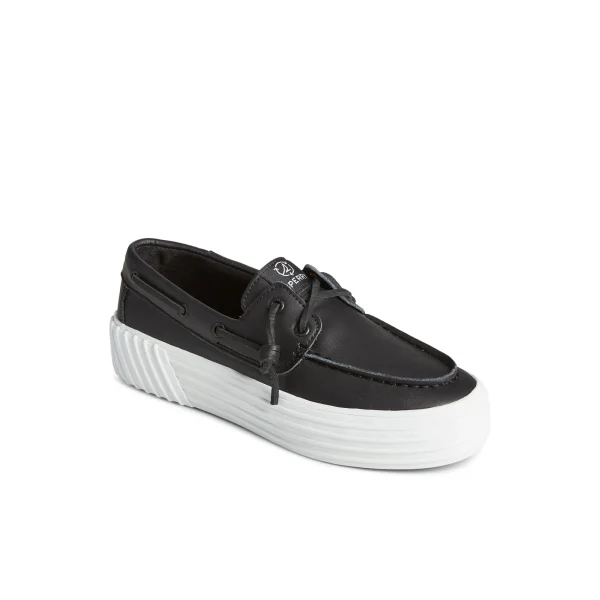 Sperry Bahama 2.0 Leather Platform Sneaker Black Outlet