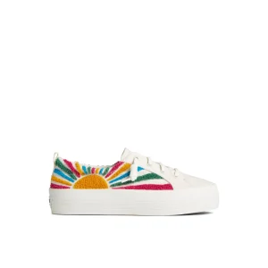 Sperry Crest Vibe Sun Platform Sneaker WhiteTextileWoven Best Sale