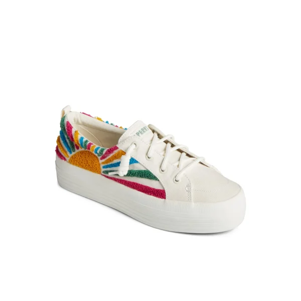 Sperry Crest Vibe Sun Platform Sneaker WhiteTextileWoven Best Sale