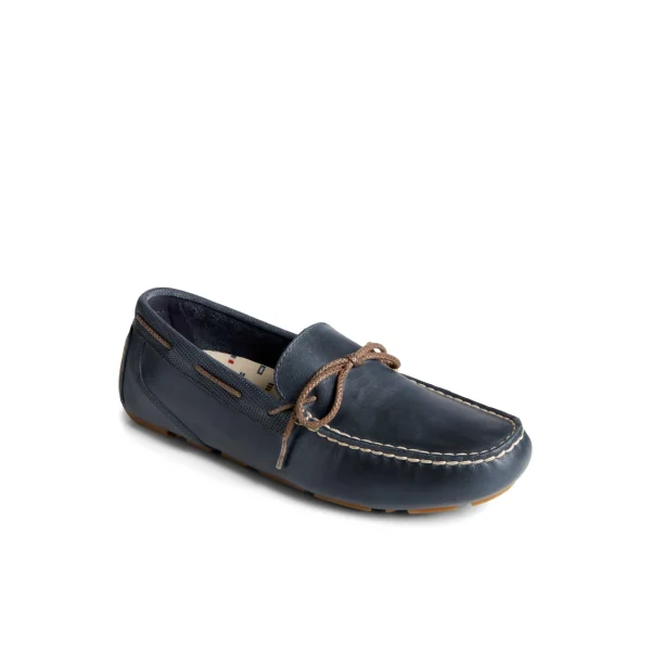 Sperry Davenport Deboss Leather 1-Eye Driver Navy Online