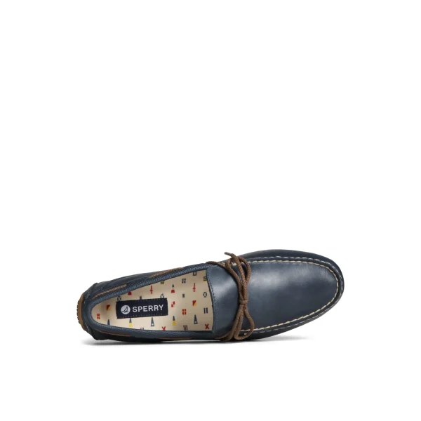 Sperry Davenport Deboss Leather 1-Eye Driver Navy Online