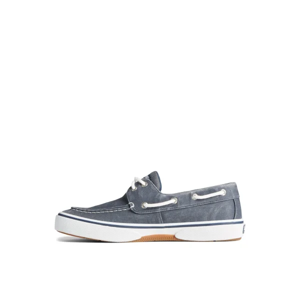 Sperry Halyard 2-Eye Salt Washed Boat Shoe Navy Best Sale