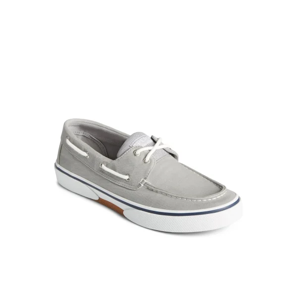 Sperry Halyard 2-Eye Salt Washed Boat Shoe Grey Shop