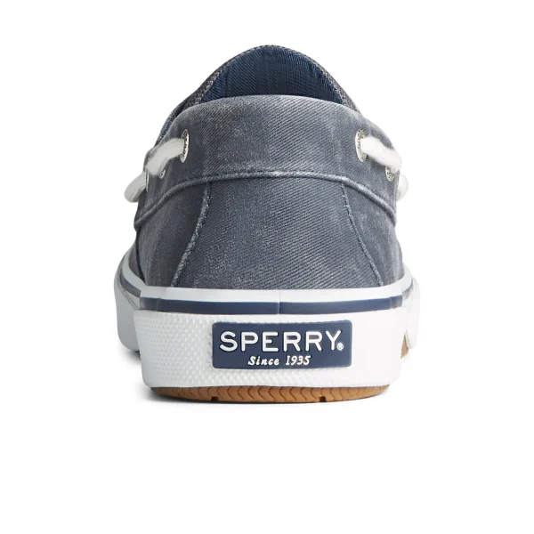 Sperry Halyard 2-Eye Salt Washed Boat Shoe Navy Best Sale