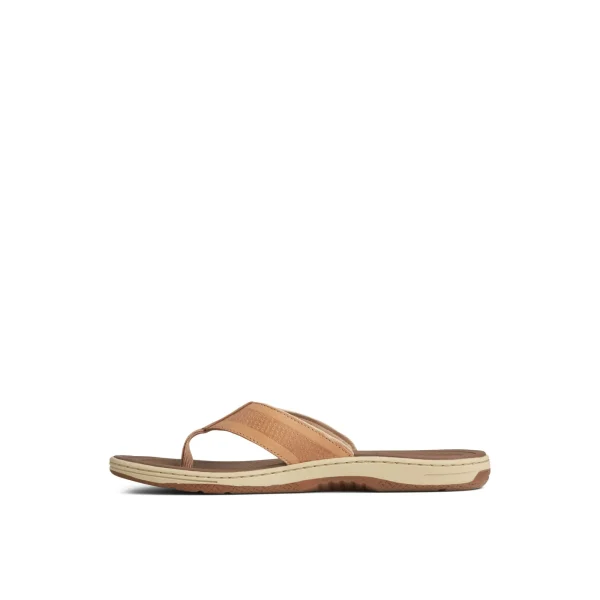 Sperry Havasu Perf Flip Flop BrownLeatherMixedMaterial Cheap