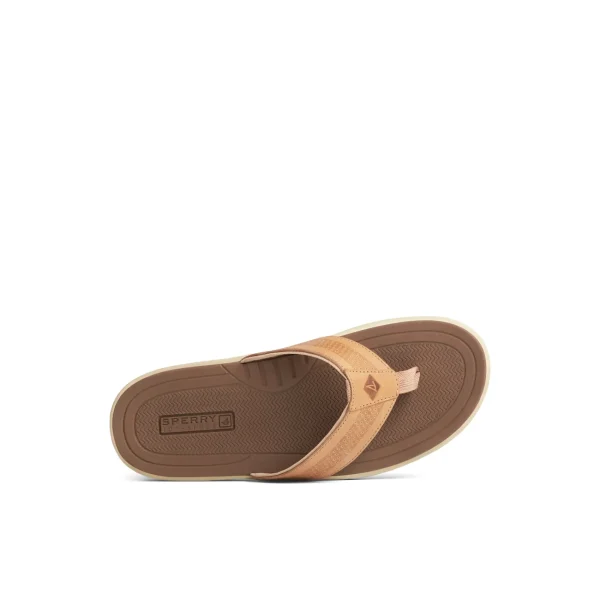 Sperry Havasu Perf Flip Flop BrownLeatherMixedMaterial Cheap