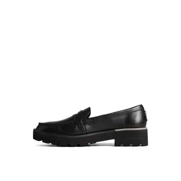 Sperry Lug Penny Loafer Black Flash Sale