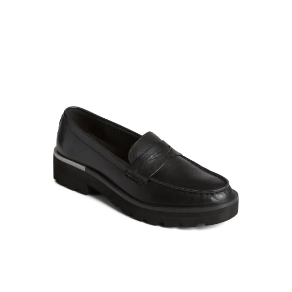 Sperry Lug Penny Loafer Black Flash Sale