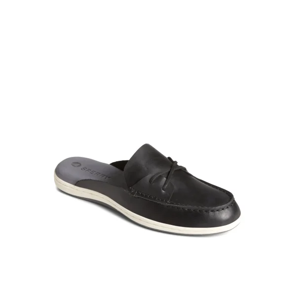 Sperry Mulefish Leather Boat Shoe Black Sale