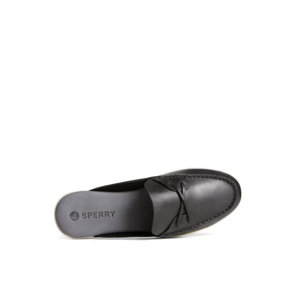 Sperry Mulefish Leather Boat Shoe Black Sale