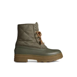 Sperry Saltwater 2.0 Textile Duck Boot MediumGreen Clearance