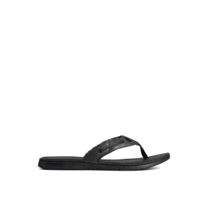 Sperry Seafish Leather Flip Flop Black Sale