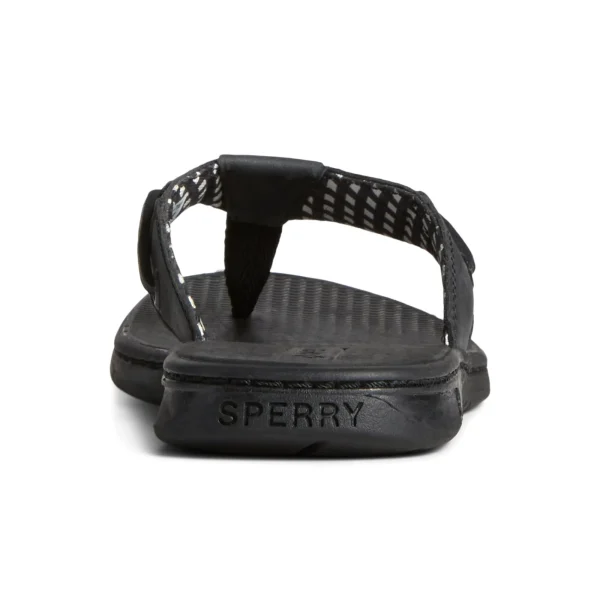 Sperry Seafish Leather Flip Flop Black Sale