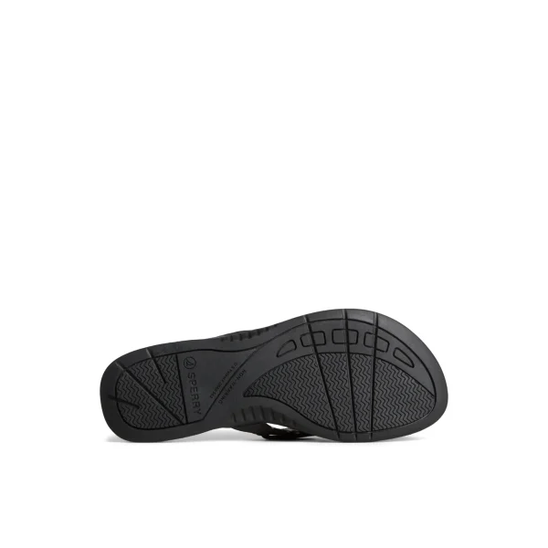 Sperry Seafish Leather Flip Flop Black Sale