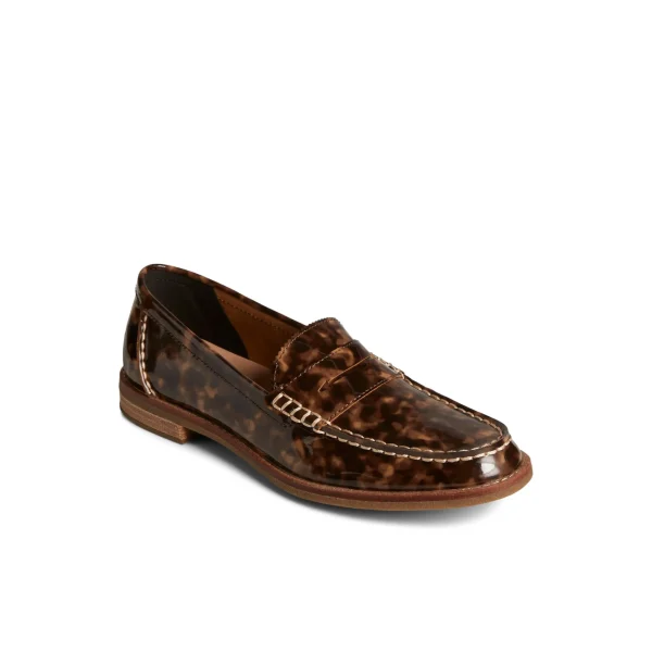 Sperry Seaport Penny Tortoise Leather Loafer Brown Cheap