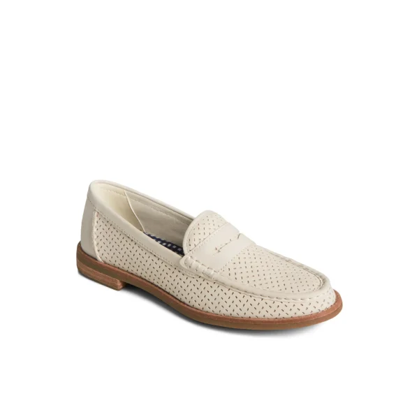 Sperry Seaport Perforated Penny Loafer Bone Best Sale