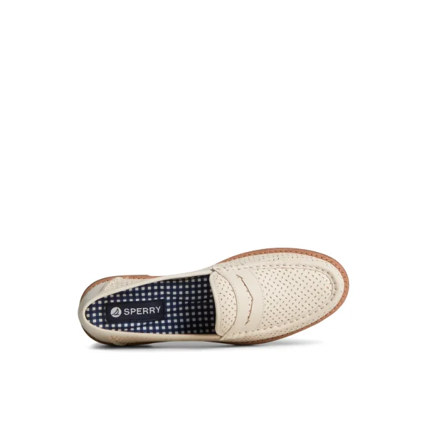 Sperry Seaport Perforated Penny Loafer Bone Best Sale