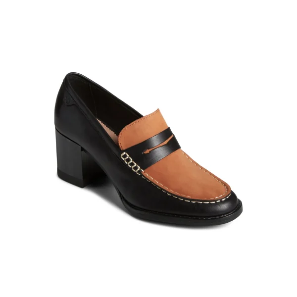 Sperry Seaport Two-Tone Penny Heel Black Store