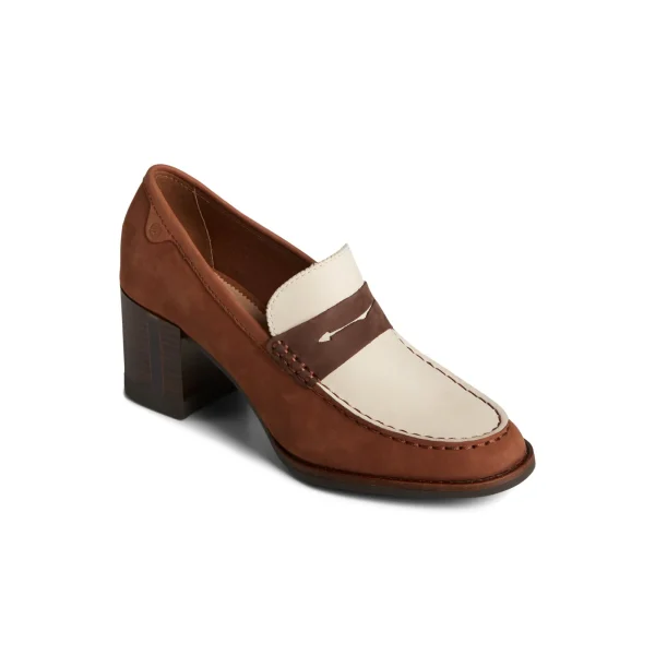 Sperry Seaport Two-Tone Penny Heel Brown Best Sale