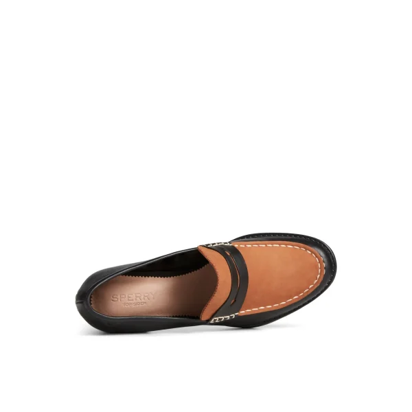 Sperry Seaport Two-Tone Penny Heel Black Store