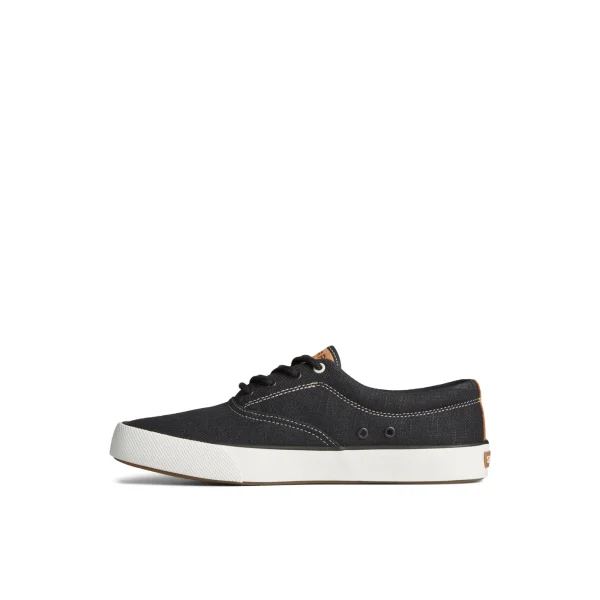 Sperry Striper II Slub Linen Sneaker Black Cheap