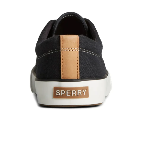 Sperry Striper II Slub Linen Sneaker Black Cheap